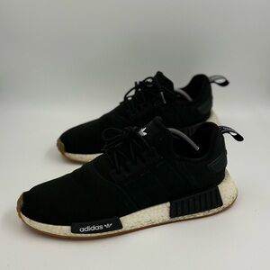 adidas NMD R1 Primeblue Mens Size 12 Shoes Black Gum Athletic Low Top Sneakers